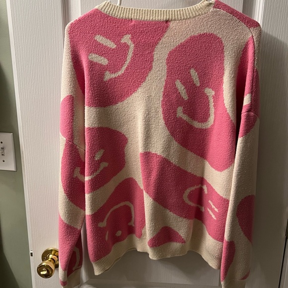 Altar'd State Vibrant Pink and Cream Sweater - Picture 4 of 4
